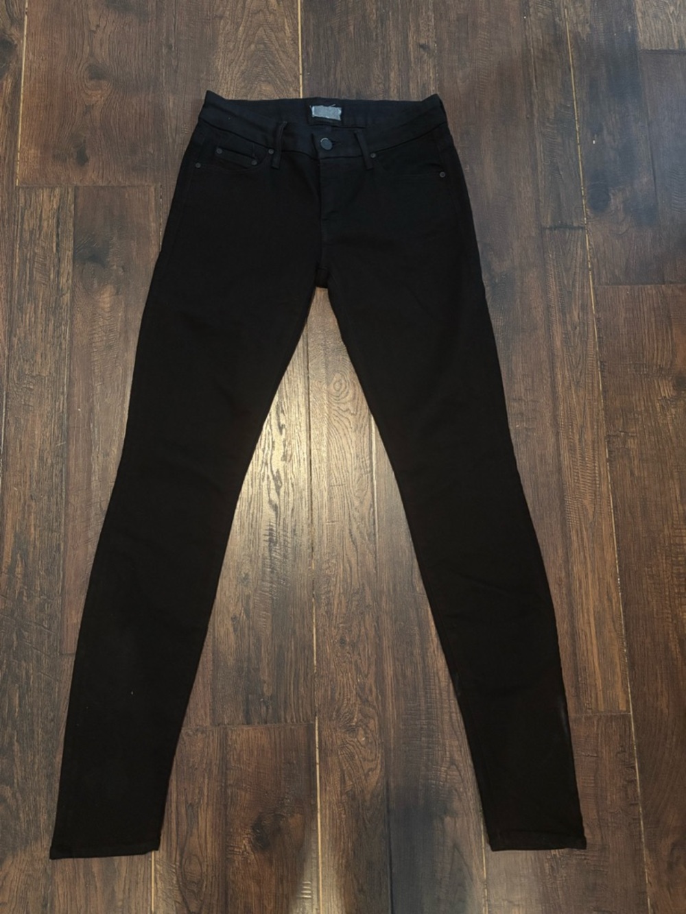MOTHER Women's Skinny Jeans in Black Nighty Night